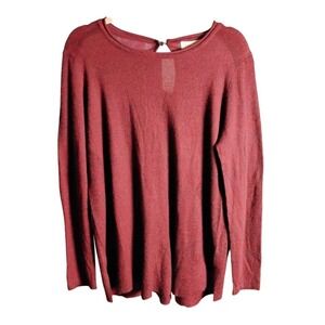 NWT Charlie‎ Paige Burgundy Knit Sweater Women's S/M Long Sleeve Soft Pullover